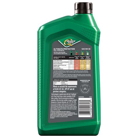 Quaker State Full Synthetic Ultimate Protection Dexos 5w 30 Motor Oil