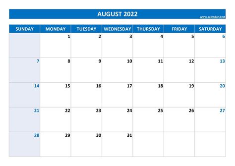 August 2022 Calendars 33 Free Printables Printabulls August 2022