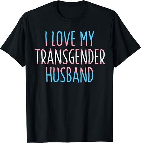 lgbt pride support i love my transgender husband lover t shirt clothing shoes