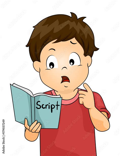 Kid Boy Confuse Memorize Script Illustration Stock Vector Adobe Stock