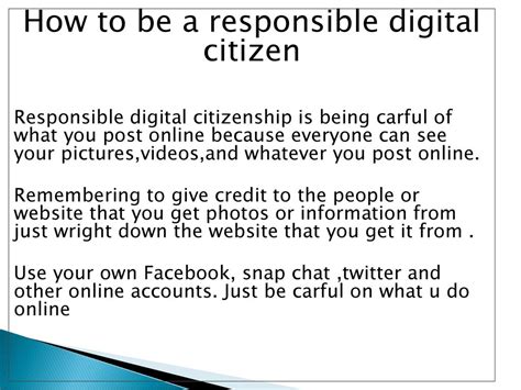 Responsible Digital Citizenship Ppt Download