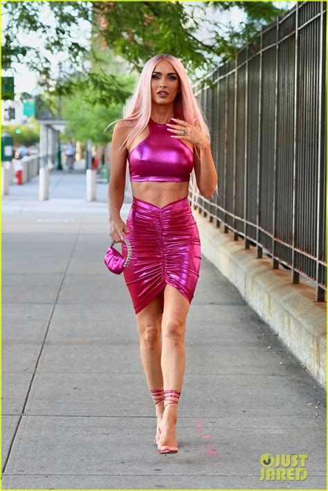 Megan Fox Turns Heads In A Bright And Shiny Hot Pink Look In Nyc Photo