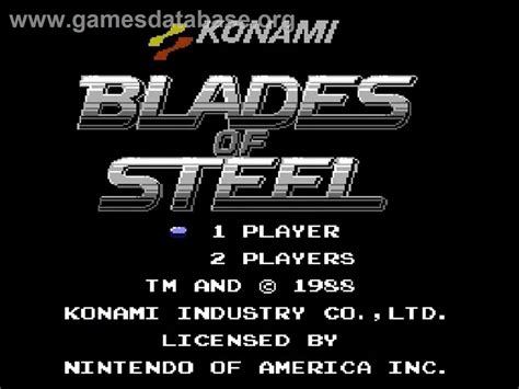 Blades Of Steel Nintendo Nes Artwork Title Screen
