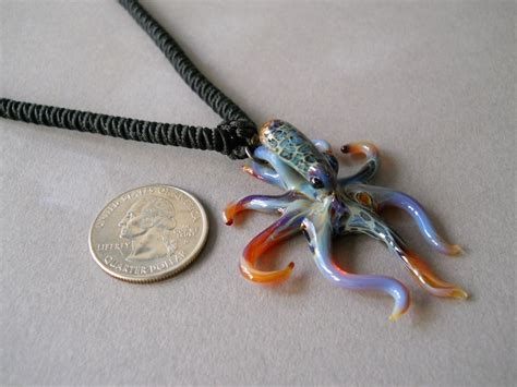 Blown Glass Octopus Pendant T For Him Octopus Jewelry T Etsy