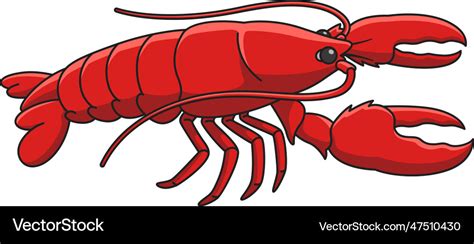 Cartoon Red Lobster Royalty Free Vector Image Vectorstock