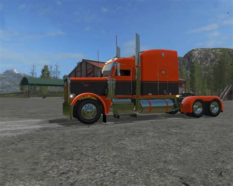Orange And Black Peterbilt 388 Custom V10 Fs17 Farming Simulator 17