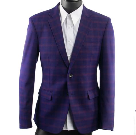 Dark Purple Suits Men Bright Purple Male Suit Mens Purple Plaid