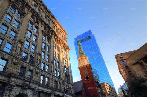 Boston Downtown Historic Buildings Featuring Boston Massachusetts And