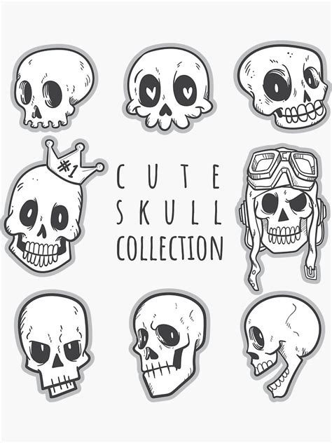 Cute Skull Collection Sticker By Kanae19 Skull Art Drawing Skull