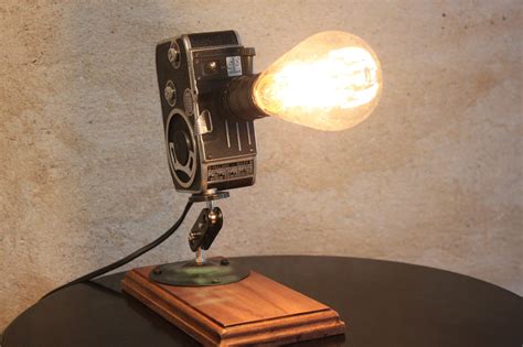 Original Vintage Retro Movie Camera Repurposed Upcycled Desk Lamp Bolex Photocapital