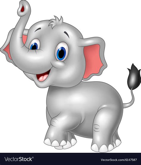 Download baby elephant cartoon stock photos. Cartoon baby elephant look to the side with trunk Vector Image