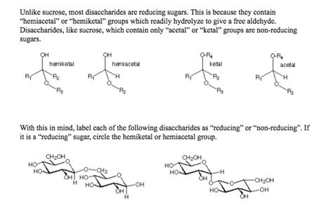 Solved Unlike Sucrose Most Disaccharides Are Reducing Su
