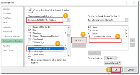 How To Show The Workbook Location In The Quick Access Toolbar How To