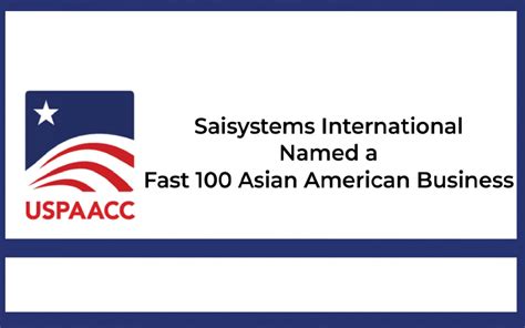 Saisystems Named As A Fast 100 Asian American Business