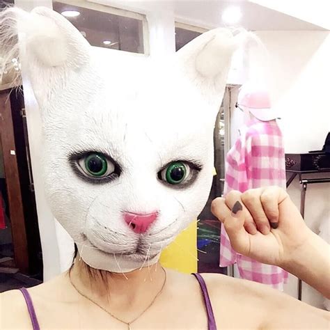funny halloween cute realistic cat latex mask adult full face latex mask halloween masquerade