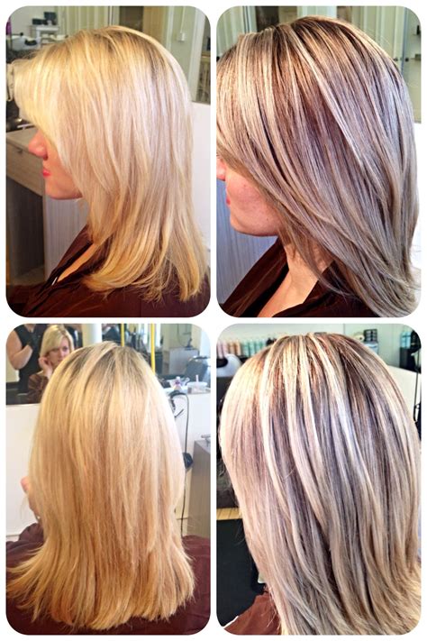 Before And After Bleach Blonde To Painted Highlights And Lowlights