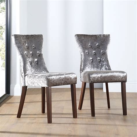 Amazon com flash furniture wood chiavari chairs rose gold chairs. Bewley Silver Velvet Button Back Dining Chair (Dark Leg ...