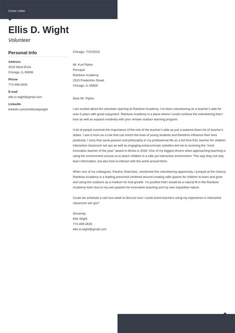 Volunteer Cover Letter Example And Writing Guide