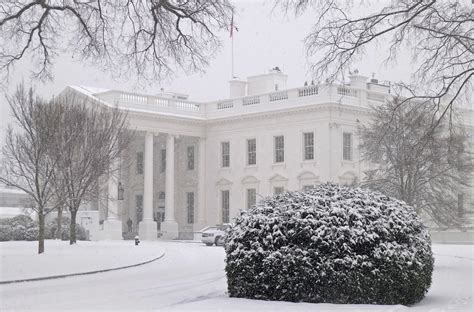 The White House Is Seen Under First Winter Snowfall In Washington