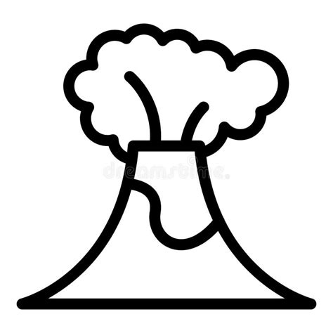 Tropical Volcano Eruption Icon Outline Vector Lava Magma Stock