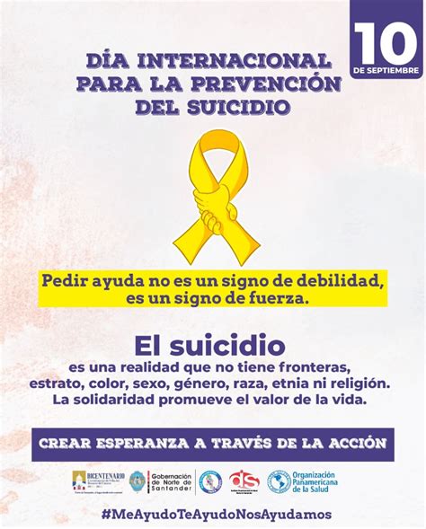 Campaña Pedir Ayuda Día Contra El Suicidio Instituto Departamental
