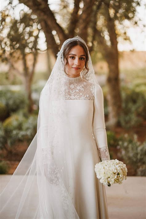 Jordans Princess Iman Wears Lace Dior Gown And Tiara To Marry Jameel Thermiotis