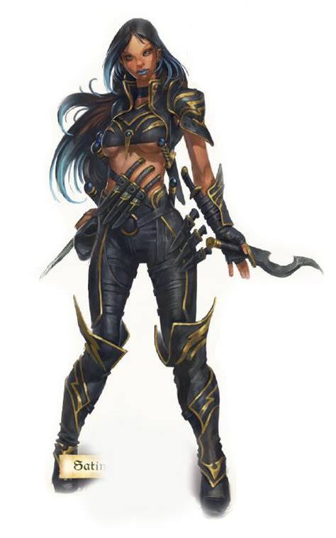 Satin The Assassin Pathfinder Rpg Colored Characters Black Anime Characters Fantasy