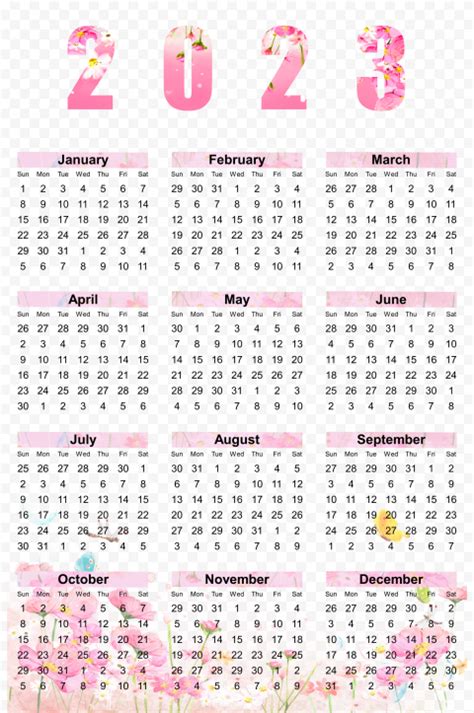2023 Calendar Planner Vector Hd Images 2023 Pink Calendar 2023 Images