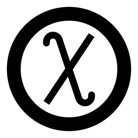Chi Greek Symbol Small Letter Lowercase Font Icon In Circle Round Black