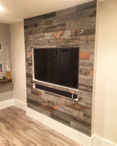 A Recessed Tv Wall With A Stikwood Accent So Neat Farm House Living