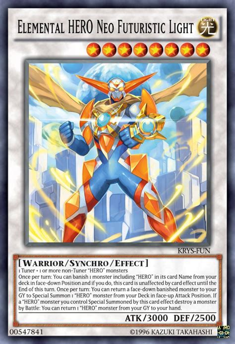 Elemental Hero Neo Futuristic Light Custom Yugioh Cards Rare Yugioh