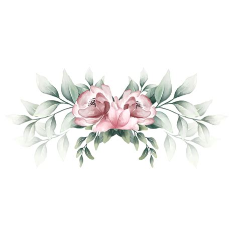 Bouquet Of Pink Watercolor Flowers 13855152 Png