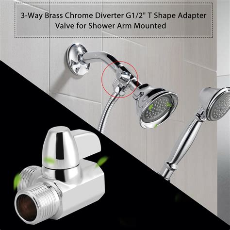 Ylshrf Shower Diverter Way Brass Chrome Diverter G T Shape Adapter