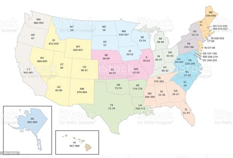 United States Zip Code Map Stock Illustration Download Image Now Istock