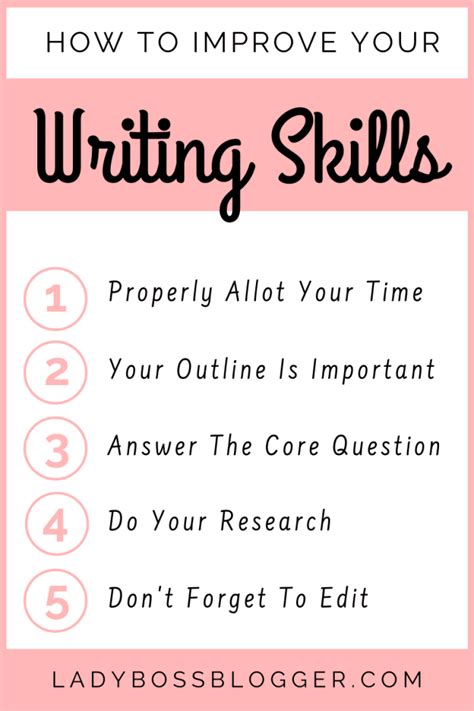 How To Improve Your Writing Skills Ladybossblogger