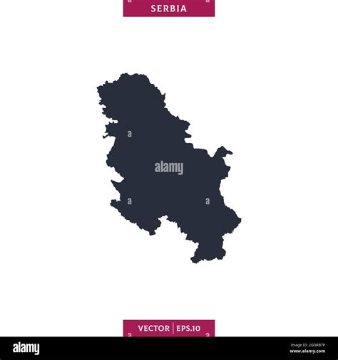 Detailed Map Of Serbia Vector Stock Illustration Design Template