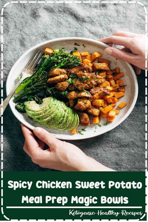 Season with salt and pepper. Spicy Chicken Sweet Potato Meal Prep Magic Bowls | Clean ...