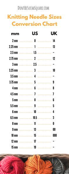 Knitting Needle Sizes And Conversion Chart Free Printable Sheep And