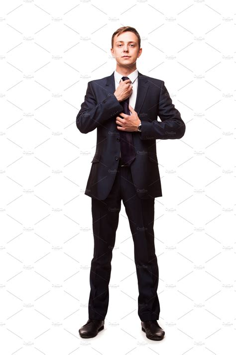 Stylish Young Man In Suit And Tie Business Style Handsome Man Is