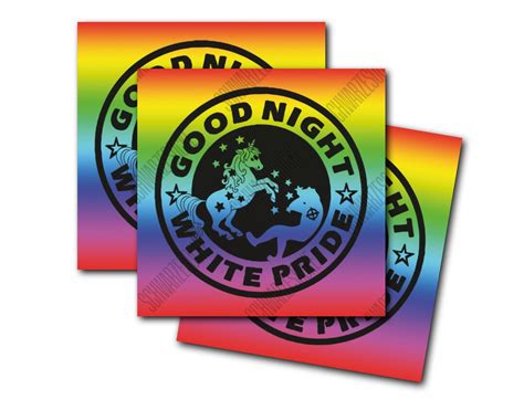 Sticker Good Night White Pride Unicorn Rainbow 30 Pieces Etsy