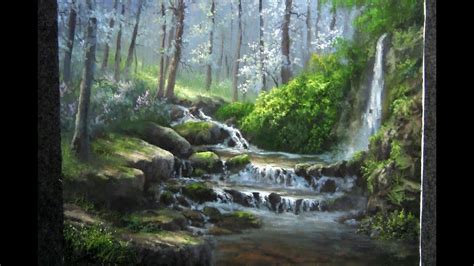 Landscape Painting Misty Forest Creek Paint With Kevin