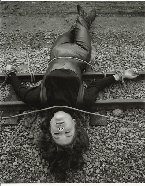 Diana Rigg As Emma Peel Is Tied To A Railway Track As A Miniature