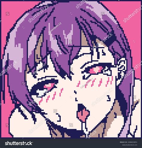 Ahegao Anime Face Pixel Art 13 Stock Vector Royalty Free 2286010851