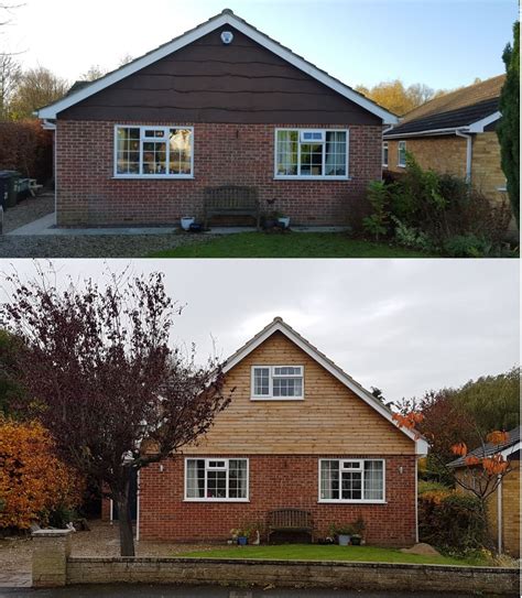 Before And After Roof Lift Bungalow Conversion Bungalow Extensions