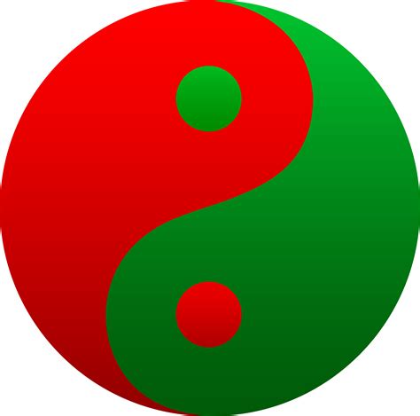 Red And Green Yin Yang Symbol Free Clip Art