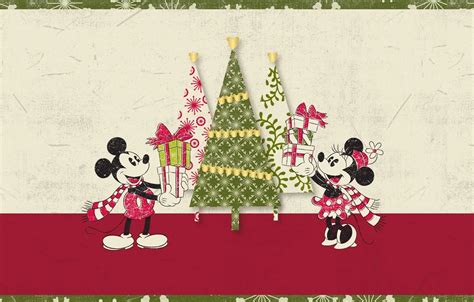 Mickey Mouse And Minnie Mouse Christmas Wallpaper