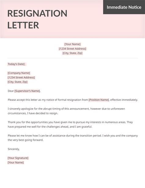 resignation letter sample mytedecor