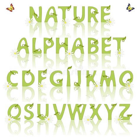 Alphabet De Nature Illustration De Vecteur Illustration Du Décoratif
