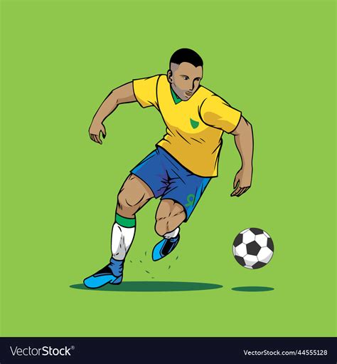 Football Player Is Dribbling The Ball Royalty Free Vector
