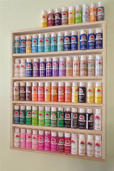 Craft Paint Rack Paint Storage Arts And Crafts Acrylic Etsy Dream Craft Room Acrylic Paint